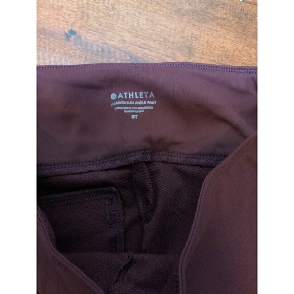 Athleta Maroon Wander Slim Ankle Pants, Size 8T - Picture 3 of 4